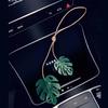 Car Charms Rear View Accessories, Leather Maple Leaves Ornaments Hanging Pendant Interior Decoration