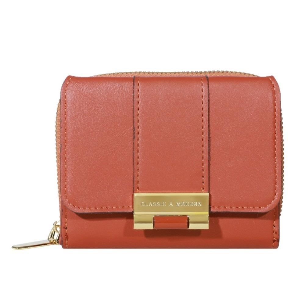 

Однотонный складной кошелек, короткий кошелек для монет, простой держатель для карт, мужской кофейный