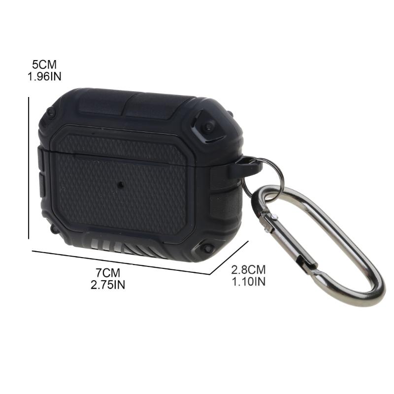 For  2 Case, Carbon Fiber Secure Lock Clip Full Body Shockproof Hard Shell Protective Case Cover W/ Keychain