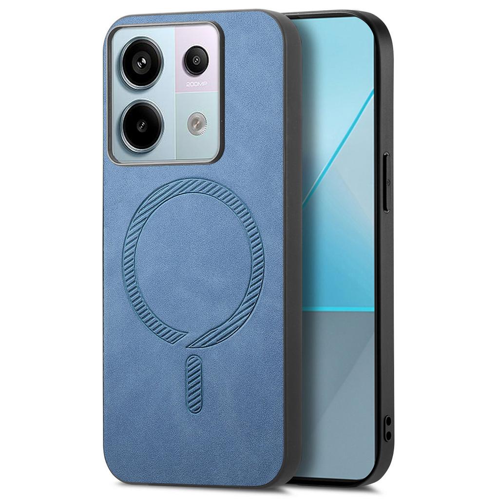 B1 For Xiaomi Poco X6 5G/Redmi Note 13 Pro 5G Leather Back Case Compatible with MagSafe Skin-Touch Phone Cover