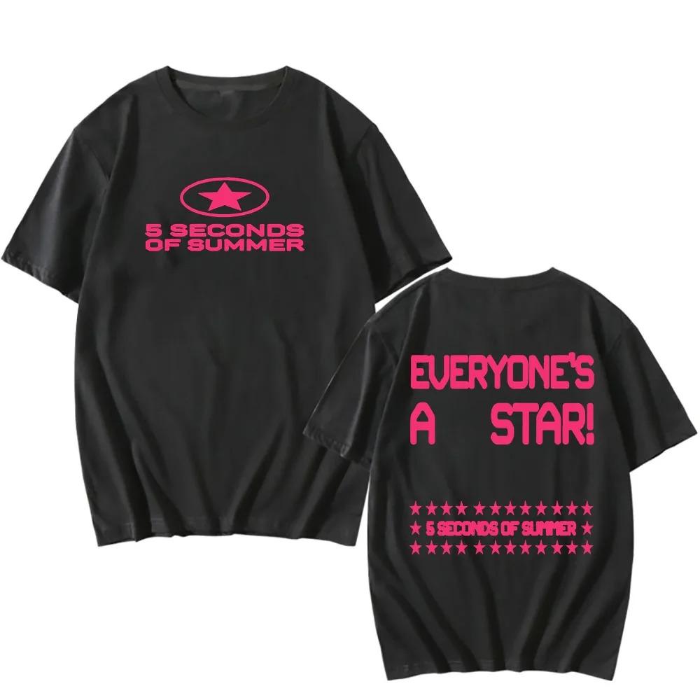 

5 SECONDS OF SUMMER Гурт Everyones A Star Обкладинка Альбому Постер Графічний Принт Футболка Чоловіки Жінки Однотонний Комір Бавовна Вільний Великий Верх L