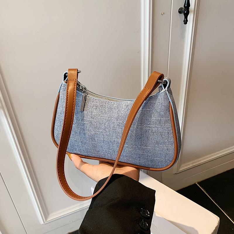 

Versatile hand bag new fashion simple dumpling bag feeling niche design women s armpit bag shoulder bag джинсовий синього кольору