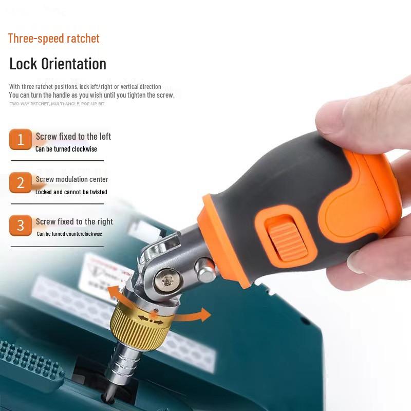 Multi-Angle Ratchet Screwdriver Set with Hidden Bits