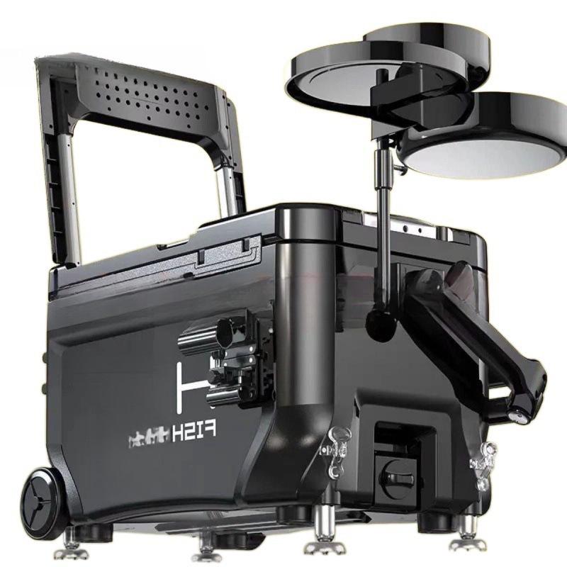 Fishing Gear Set: Includes Fishing Box with Lifting Sleeve, Fishing Rods, Chair, Umbrella, Platform, Sea Rods, Hooks, and Line by Zhouzhai Cloth.