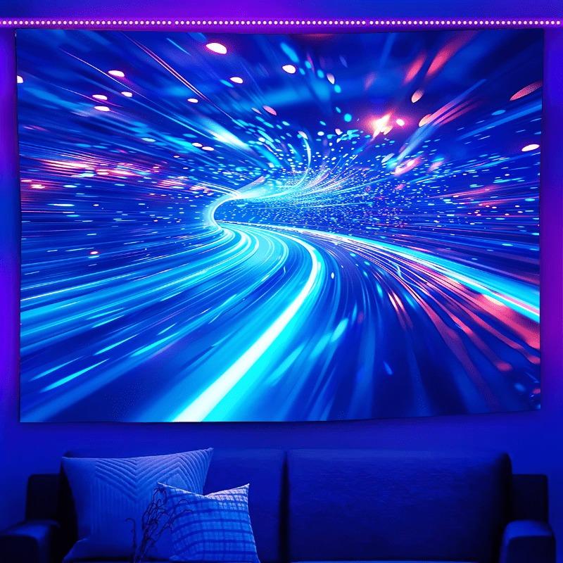 Ultraviolet Cosmic Black Hole Luminous Tapestry, Indoor Mood To Create Atmosphere, Psychedelic Luminous Art, Bedroom Decoration