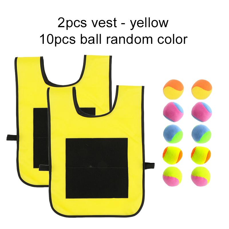 2pcs Games Vest with 10pcs Sticky Ball Outdoor Sports Props Party Favors Holiday Gifts Throw Catch Balls Funny Competition TMZ
