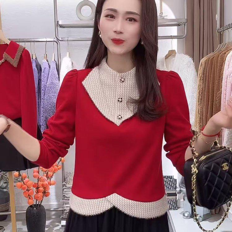 2026 Elegant Warm Base Layer Women s Long-Sleeve Top for Middle-Aged & Elderly XL красный