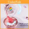 Transparent Table Fan With Atmosphere Light Rechargeable For Home Office And Dormitory Use