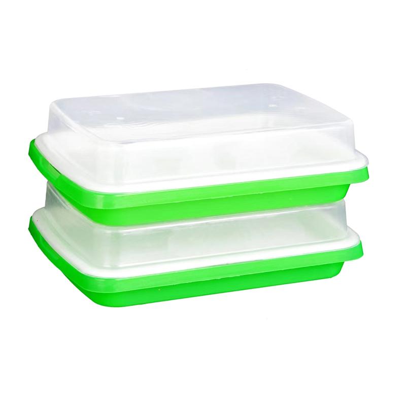Sprout Dish Growing Pot Hydroponic Vegetable Beans Seeding Pot Household Plants Germination Tray Nursery With Lid Kit