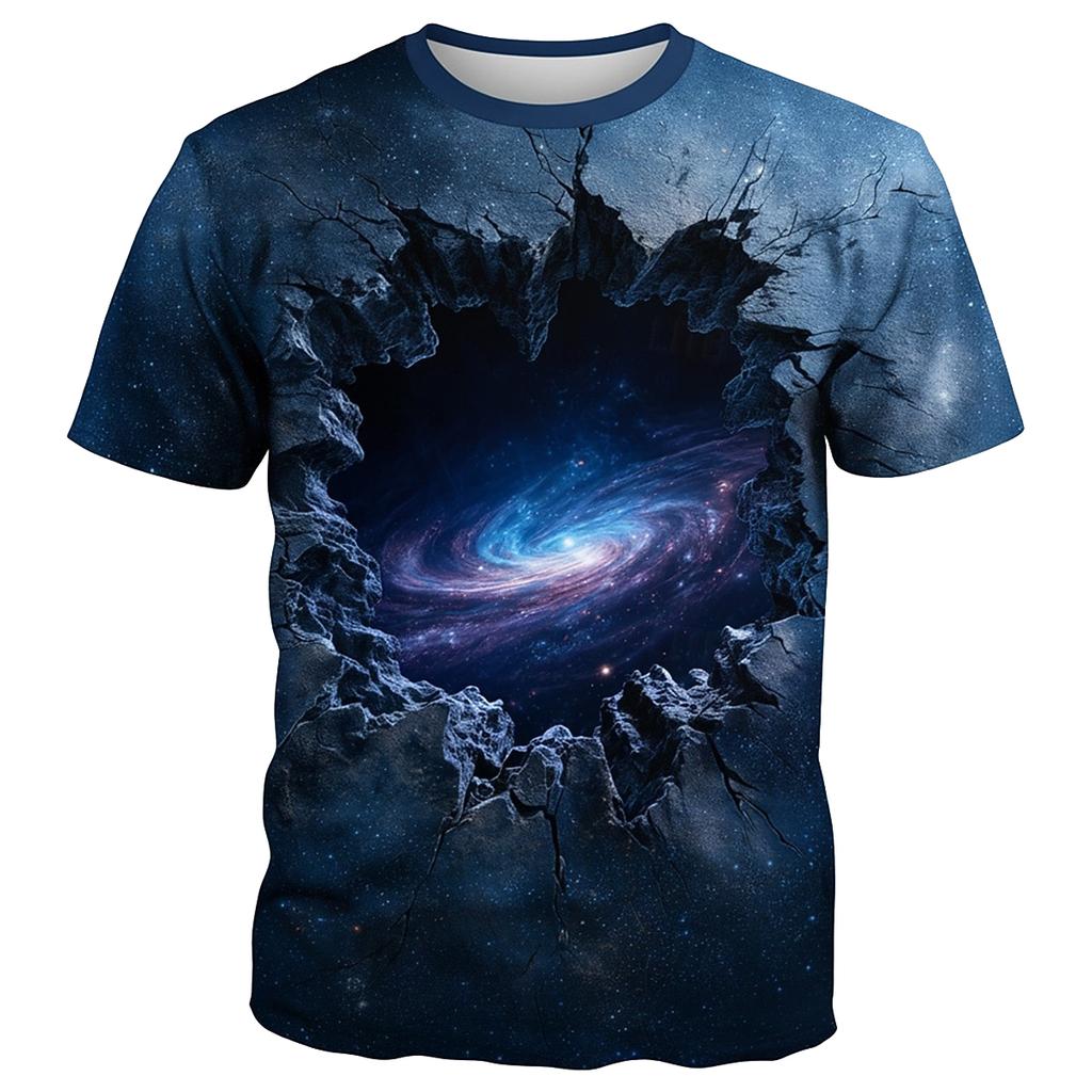 Men's Space Planet Galaxy T-shirt 3D Printed New Fashion Summer Casual Short Sleeve Loose Personalized Top