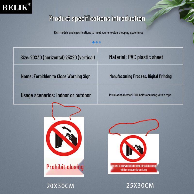 BELIK PVC Electrical Safety Warning Sign