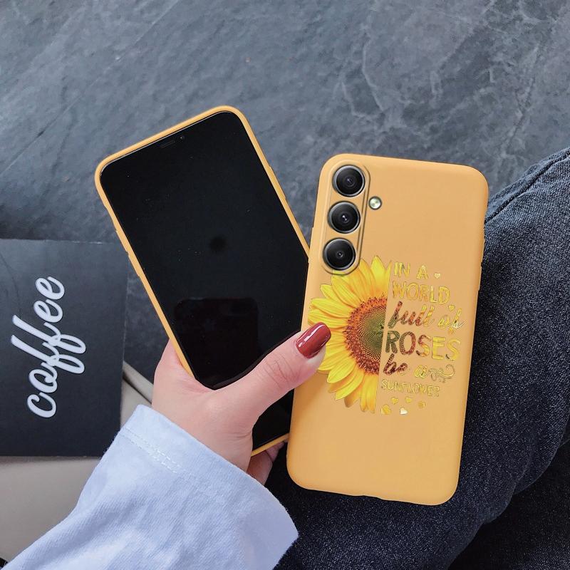 

Мягкий силиконовый чехол Sunflower для Xiaomi Redmi Note 13 Pro 13C Poco C65 Samsung A35 A55 M35 Huawei Honor 200 Realme Camera Защитный противоударный чехол Realme 12 Pro+ 5G