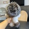 Genuine Rex Rabbit Fur Lion Plush Doll - Cute Children's Toy and Hanging Ornament 