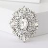 Rhinestone Oval Brooch for Women Unisex Crystal Glass Pins Banquet Party Backpack Gifts Jewelry Accessories