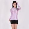 Sexy, Transparent, Breathable Bodycon T-Shirt - Oily Shiny Finish, European & American Plus Size, Comfortable Fit, 7051