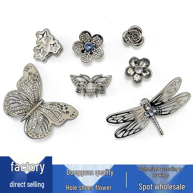 Metal Dragonfly & Butterfly Shoe Flower Buckles for Crocs