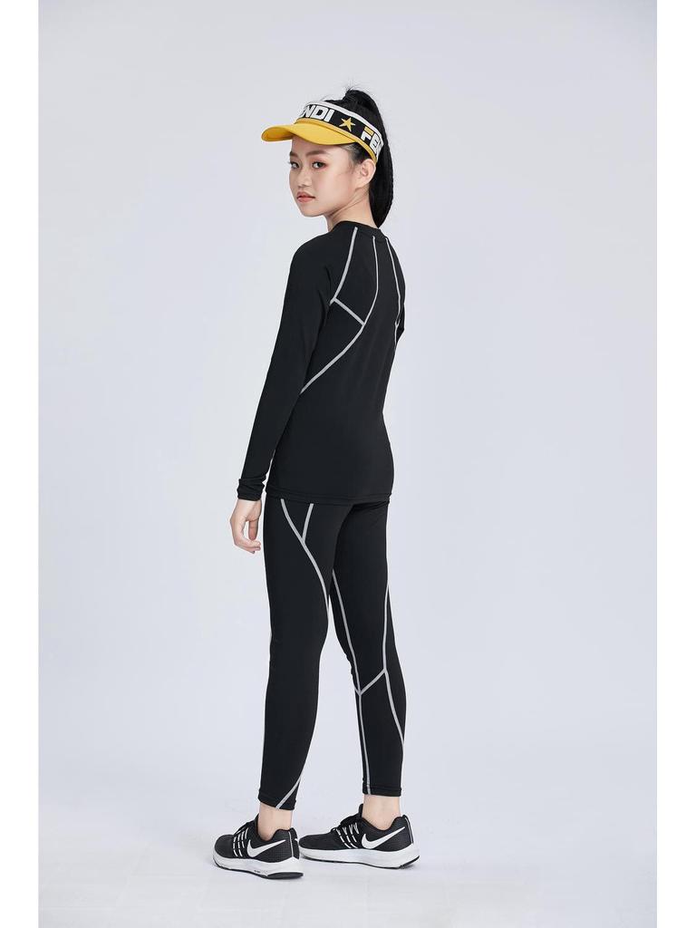 Speedy Kids' Compression Sports Suit: Quick-Drying Basketball & Football Training Gear for Spring and Autumn