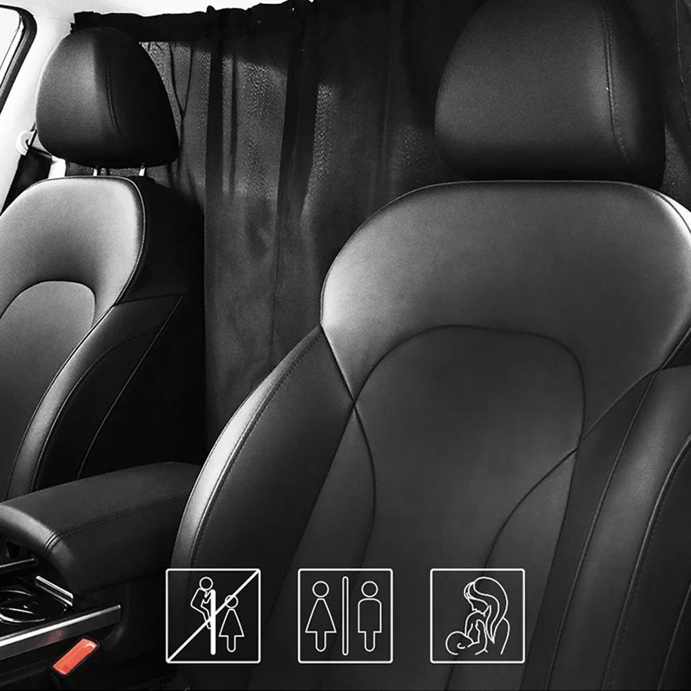 2Pcs Car Isolation Curtain Sealed Taxi Cab Partition Protection Commercial Vehicle Air-conditioning Sunshade And Privacy Curtain