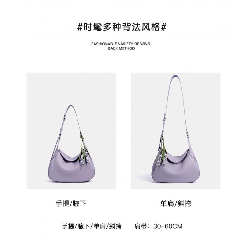 Exquisite Pendant Genuine Leather Women's Bag Design Niche Crossbody Light Luxury High-end Handbag Shoulder