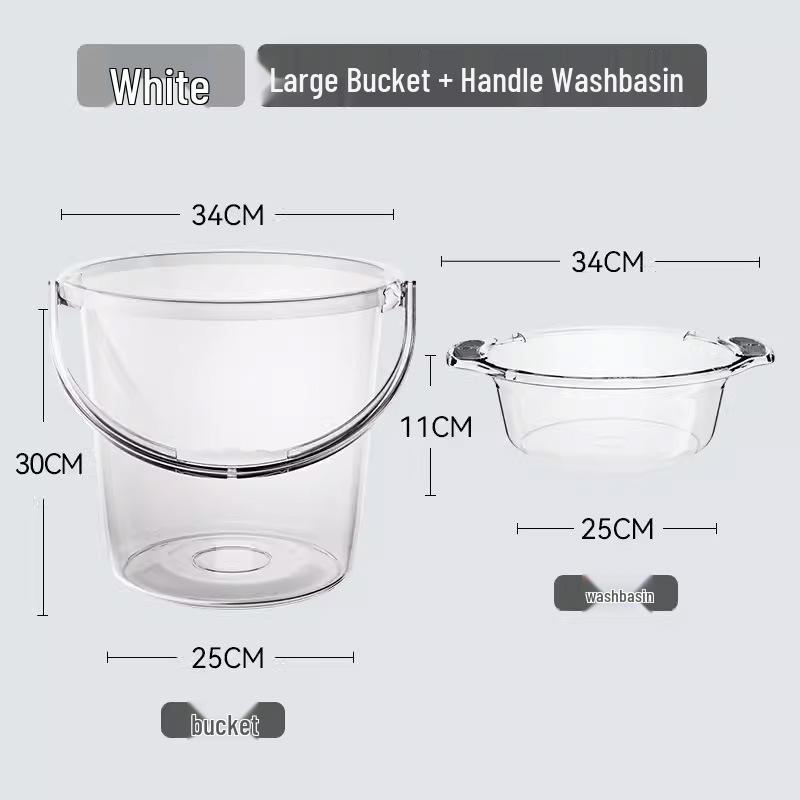 Förtjockad Transparent Plasttunna med Lock: Hushållsvattenförvaring, Tvätt- och Studentrums-användning