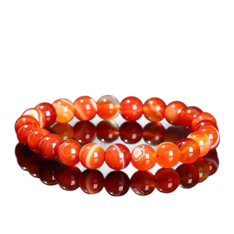 Dragon Pattern Red Agate Silk Thread Bracelet - Unisex Beaded Jewelry