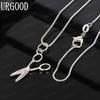 Exquisite 925 Sterling Silver Scissors Pendant Necklace - Stylish Wedding Jewelry