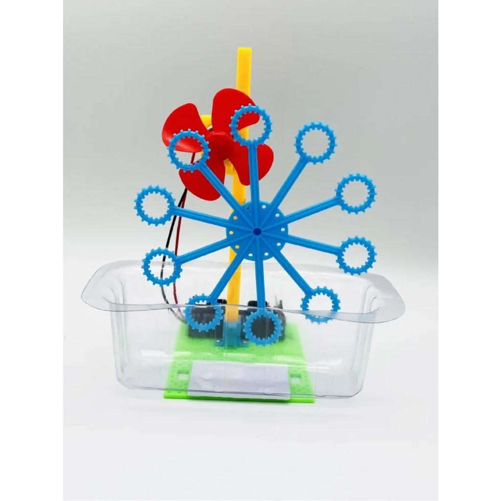 DIY Hand Cranked Bubble Machine Kit Handmade STEM Physics Science Experiment Educational Puzzle Outdoor Creative Gift for Adults