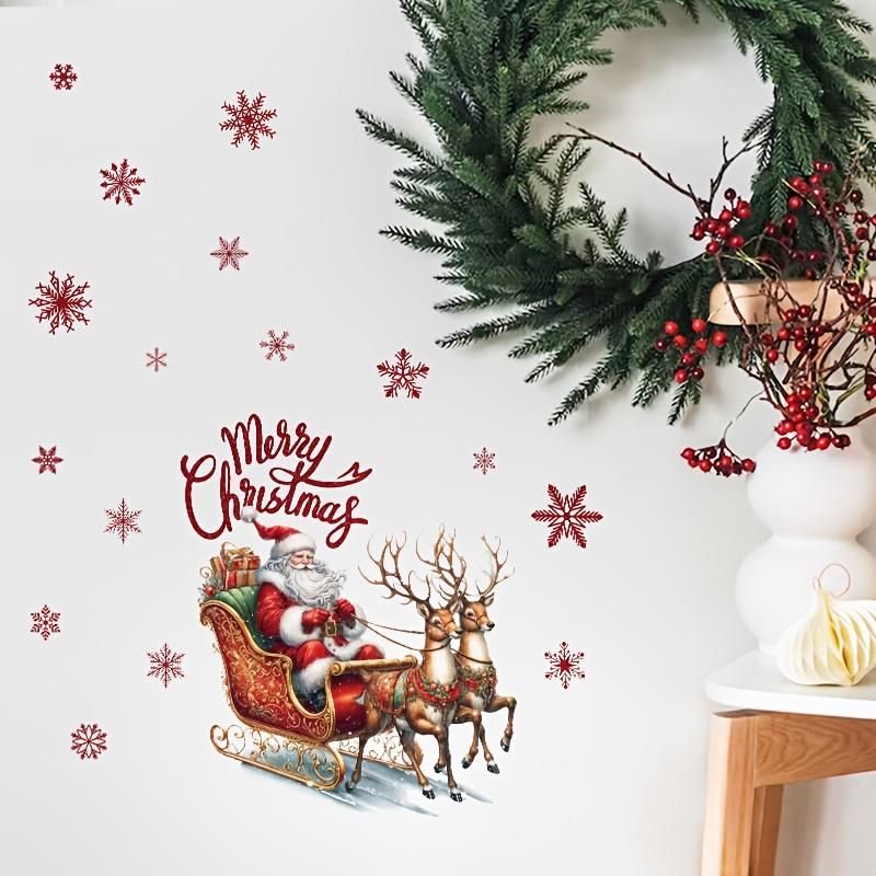 1sheets Cartoon Santa Claus Toilet Sticker Removable PVC Holiday Decoration for Bedroom Nursery Bathroom Toilet Decorat Stickers