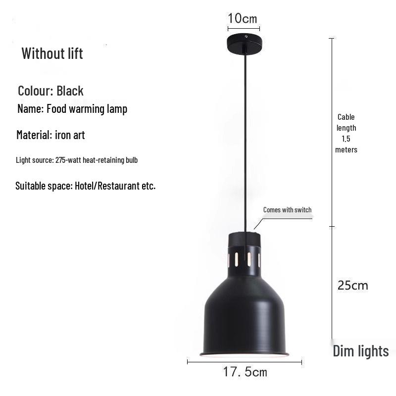 

Self-Service Food Warming Pendant Lamp for Restaurants, Hotels, Supermarkets, and Shops - Moisture-Proof & Ideal for Catering and Dried Goods Heating