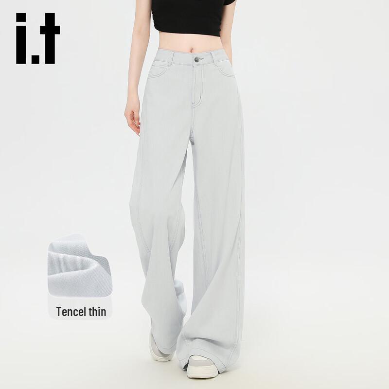Izzue It Women s Summer Thin Lyocell Tencel Straight-Leg Jeans M