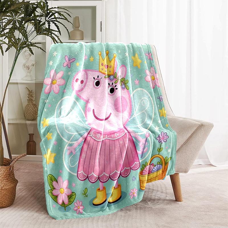1pc Blanket Peppa Pig2 Print Design, Lightweight Blanket for Sofa, Bed- Soft &Warm, Gift for All Seasons like Christmas, Halloween