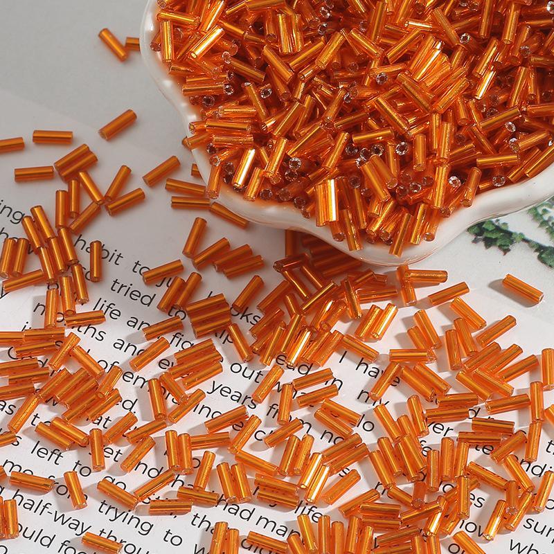 7mm Silver-Filled Glass Rice Tube Beads for DIY Jewelry, Necklace & Clothing Accessories
