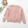 Girls' Long Sleeve Knitted Cardigan Round Neck Hollow Button Up Sweater Children's Tops
