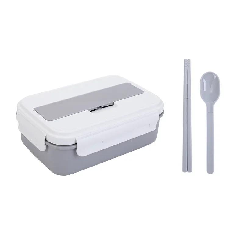 Square Lunch Box with Compartment, Wheat Straw Material, Leak - Proof, Japanese Style for Kids Student Food Container