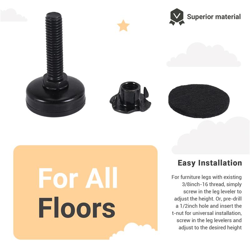 Good-Furniture Levelers Heavy Duty Furniture Leveling Feet Adjustable Leg Levelers For Cabinets Tables Chairs Raiser