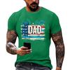 Men's Loose Fit Short Sleeve T Shirt Summer Casual Daily Wear Patriotic Flag Print Dad Graphic Tee for Father's Day Independence