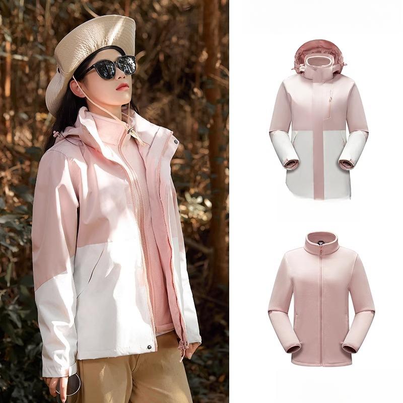 Jacket Women's 2025 New Three-in-one Removable Windproof and Waterproof Mountaineering Suit Autumn and Winter Coat Men