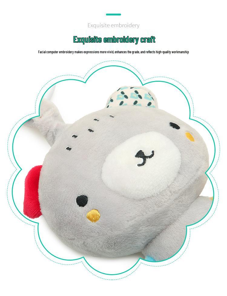 Baby Musical Plush Bear & Rabbit Teether Pendant - Multifunctional Educational Hanging Toy for Cribs & Car Seats