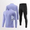 Mens Womens Soccer Training Kit Set Long Sleeve Half-Zip Hoodie Sports Jersey Uniform Breathable Quick-Dry
