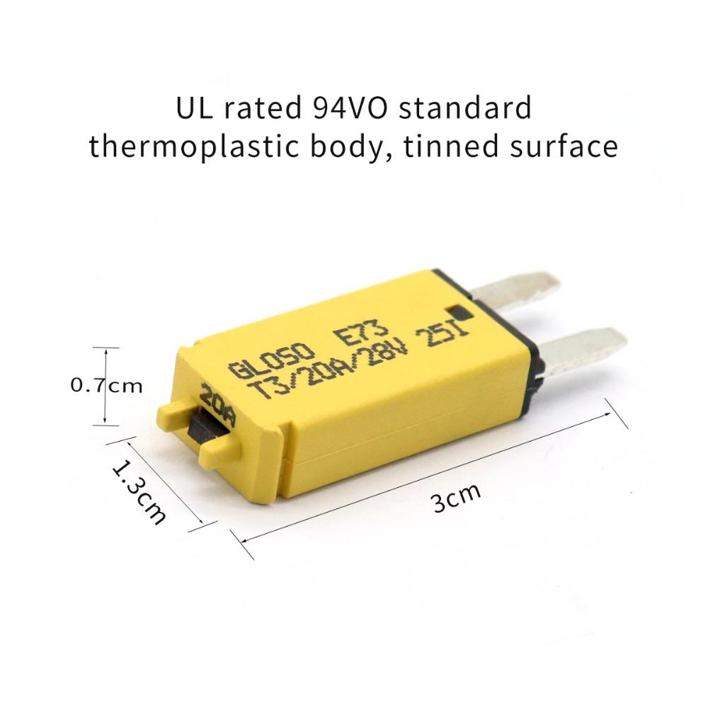 resettable fuse Manually resettable 20A mini fuses 12/24V automotive fuses Motorcycle boat micro fuse Car accessories