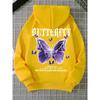 Women Beautiful Purple Butterfly Printing Hoodies Women Pocket Hoody Simple Casual Hoodie Autumn Loose Female Streetwear
