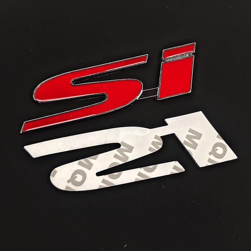 3D Metal Car Rear Trunk Fender Side Front Grille Logo Si Badge Si Emblem For Honda Civic Accord Jazz Si Sticker Accessories Aiq256