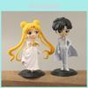 Sailor Moon Tsukino Usagi und Chiba Mamoru PVC Actionfiguren Set mit Sammler-Anime-Charakteren für Fans