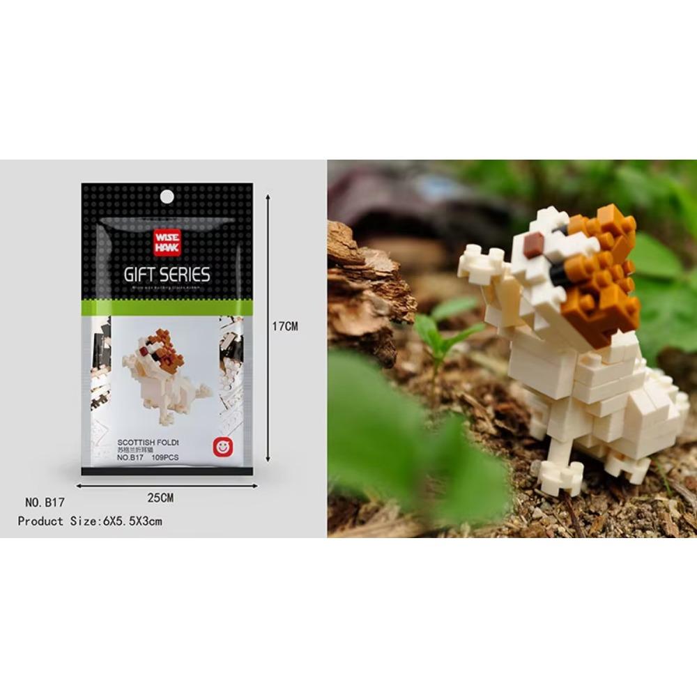 Kids Toy Mini Building Blocks Micro Bricks Eagle Moose Dog Cat Bird Animals 3D Model Bag Gifts Educational Toys For Children