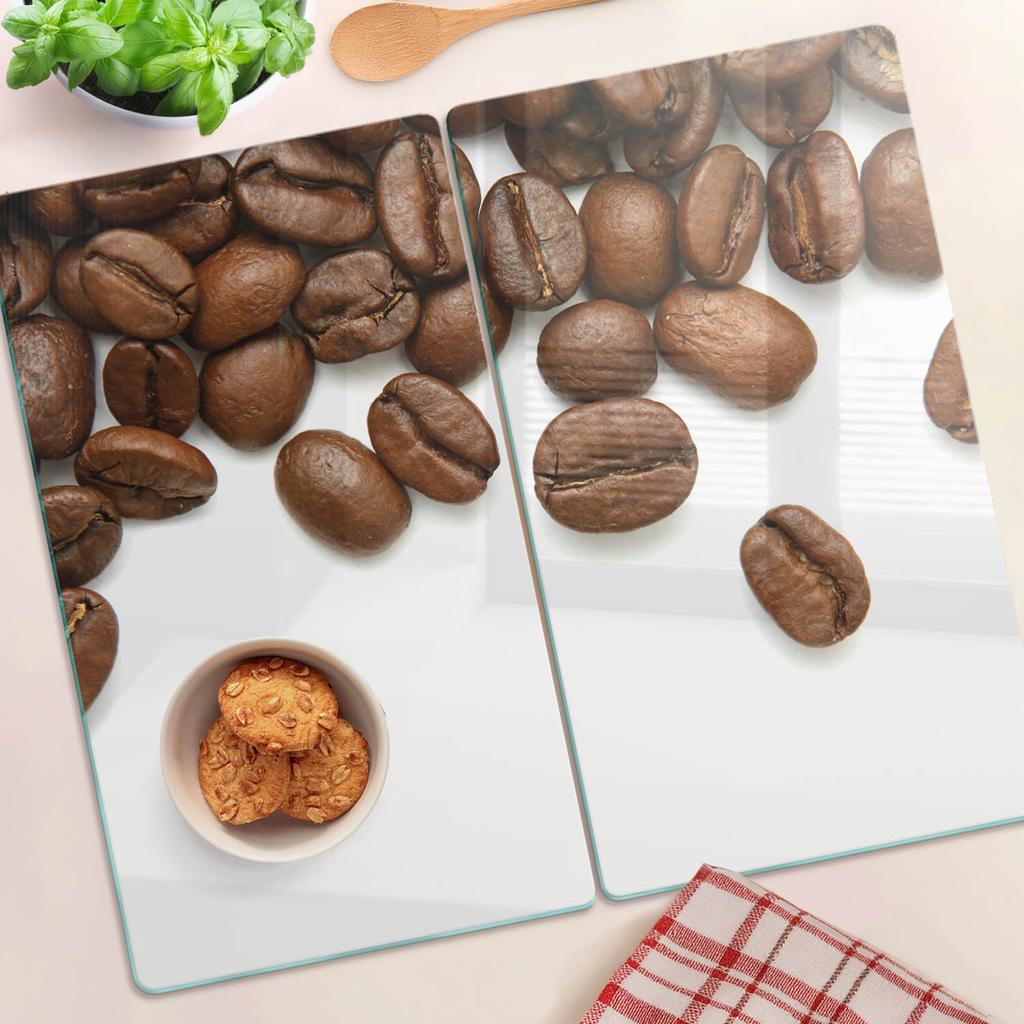 Kitchen Multifunctional Decorative Tempered Glass Boards Coffee Beans 2X30X52 Cm