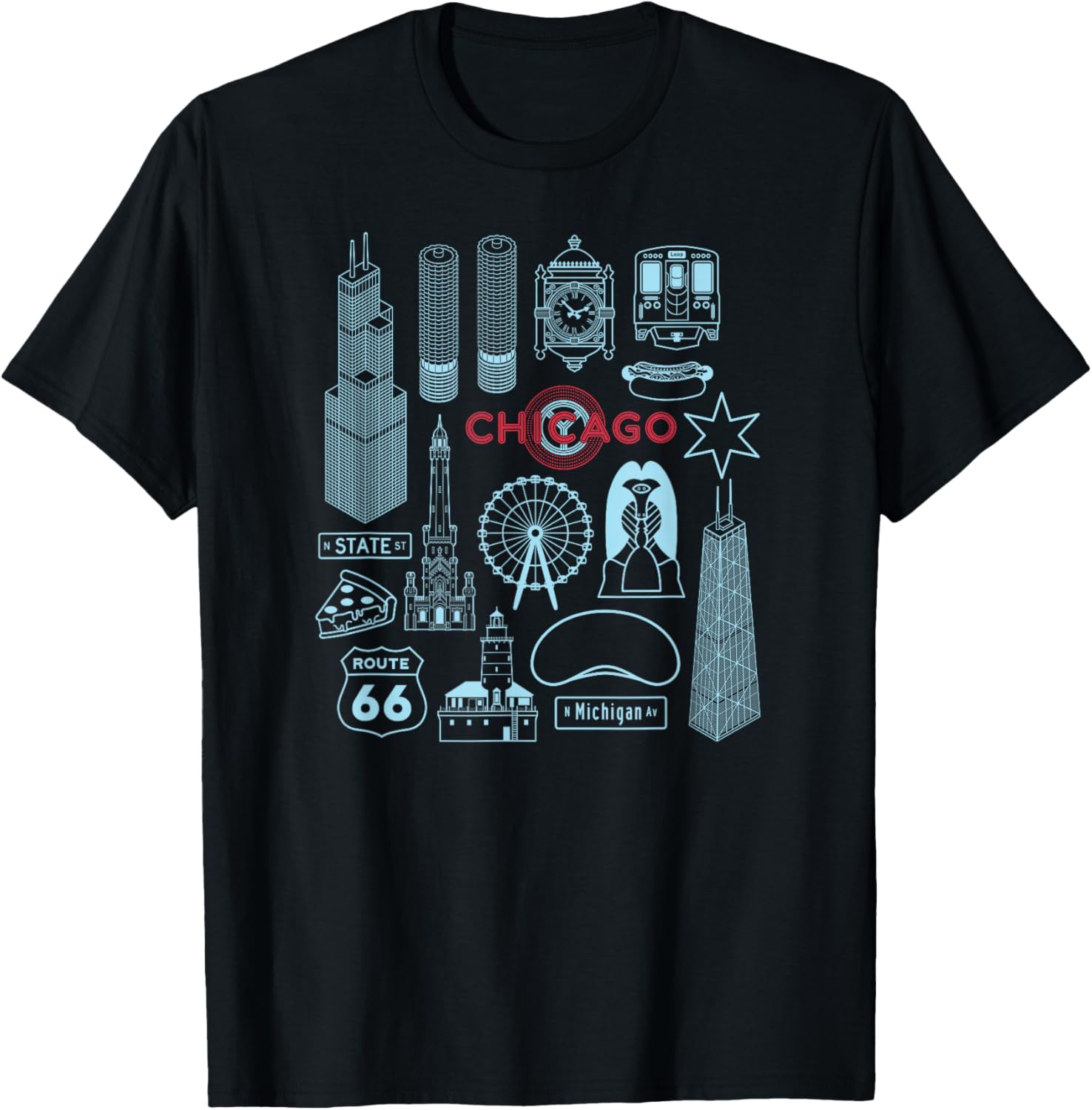 Chicago Illinois Tourist Souvenir T-Shirt Men Women Kids T-Shirt S разноцветный