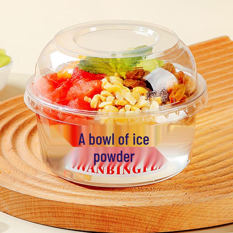 Disposable Plastic Bowls Set for Ice Powder (420ml)