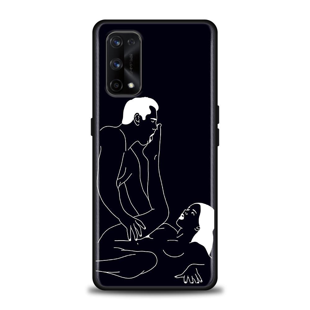 Minimalist Line Art Sexy Lover Kiss Case For Realme C21Y C21 C25 C20 C15 C12 C11 C1 GT Master Neo Neo2 5G Fundas Capa Soft Cases
