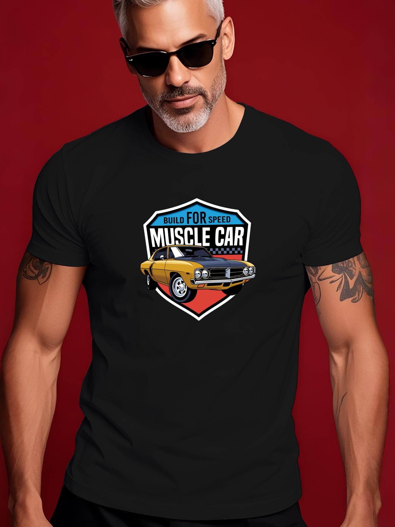 Retro Muscle Car Graphic Tshirt Graphic Tshirt - Build fo... XXXXL
