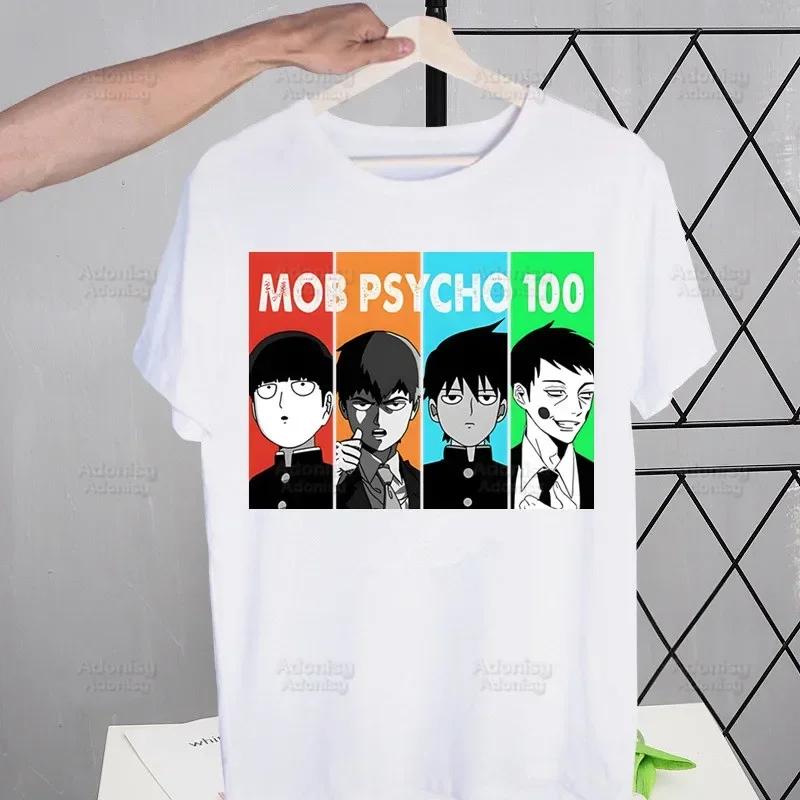 Mob Psycho 100 Shigeo Kageyama T Shirt Men Retro Washed Tops Tees Harajuku One Anime Manga Tshirt Streetwear Hip Hop T-shirts